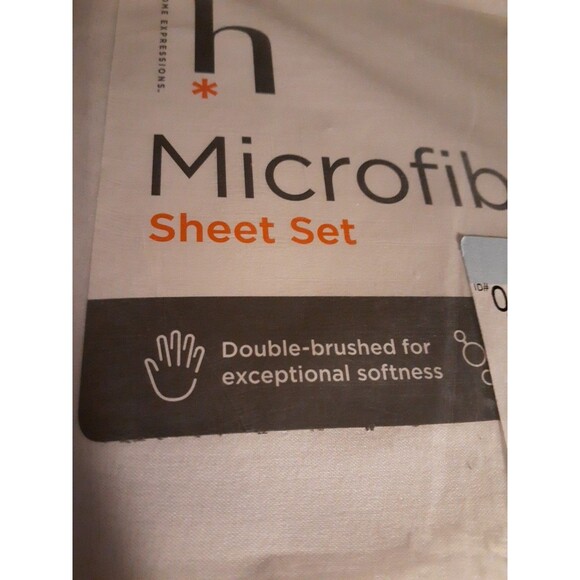 txl sheet set Home Expressions Microfiber plus Sheets Twin XL cool white new - Picture 5 of 5